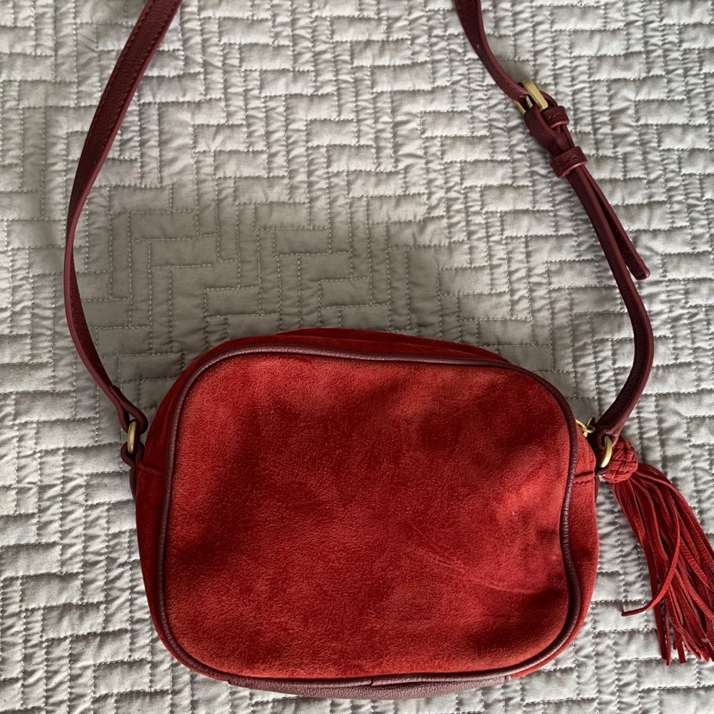 NWT Ann Taylor Suede and Leather Crossbody Bag